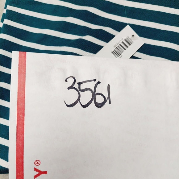 NEW Chico's Women's Striped Teal and White Tie-Front Top P3561 - Picture 9 of 9